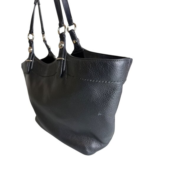 Coach Carly Tote Bag Soft Black Pebbled Leather Tote Purple Interior F16174 - Picture 4 of 15